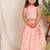 Pink embroidered chanderi lehenga set