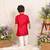 Red embroidered cotton kurta set