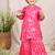 Hot pink printed silk sharara set