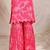Hot pink printed silk sharara set