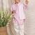 Lavender embroidered silk kurta jacket set