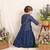 Navy blue embroidered chanderi kurta set