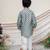 Sea green printed chanderi kurta set