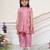 Dusty pink embroidered chanderi kurti set