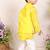 Yellow embroidered tissue kurta jacket set