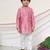 Dusty pink embroidered chanderi kurta set