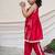 Red embroidered chanderi kurti set