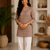 CREAM  REYON WITH DIGITAL PRINTED STYLISH WEAR KURTI 
