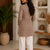 CREAM  REYON WITH DIGITAL PRINTED STYLISH WEAR KURTI 