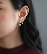 Graceful Gem Drop Earrings | 2-in-1 Stud & Drop Earrings | 18K Gold Plated Anti-Tarnish Daily Wear