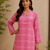 PINK  REYON WITH DIGITAL PRINTED STYLISH WEAR KURTI 