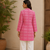PINK  REYON WITH DIGITAL PRINTED STYLISH WEAR KURTI 