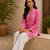PINK  REYON WITH DIGITAL PRINTED STYLISH WEAR KURTI 