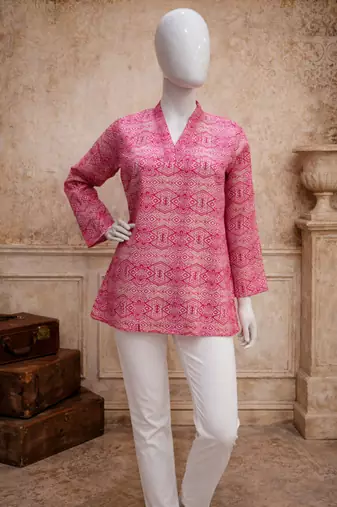 PINK Rayon DIGITAL PRINTED KURTI 