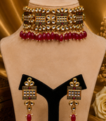 Beaded Meenakari Kundan Choker Necklace Set