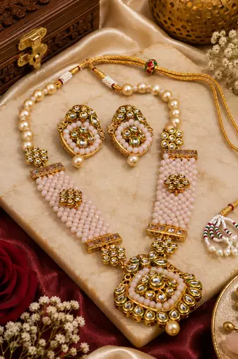 Kundan Wedding Beaded Necklace Set