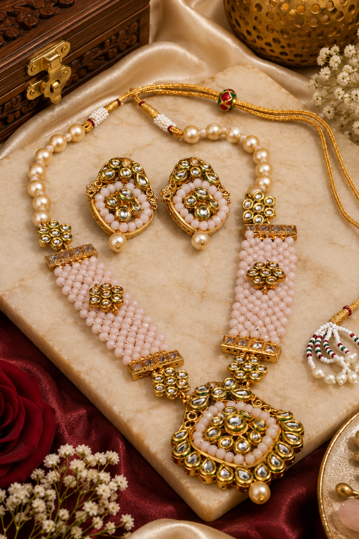 Kundan Wedding Beaded Necklace Set
