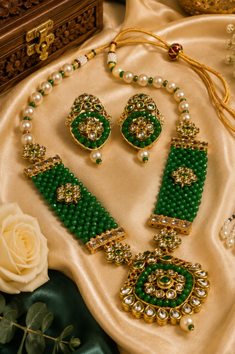 Pearl Kundan Wedding Necklace Set