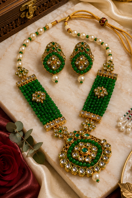 Pearl Kundan Wedding Necklace Set 2