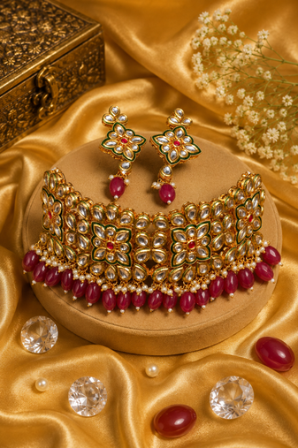 Wedding Kundan Beaded Choker Necklace