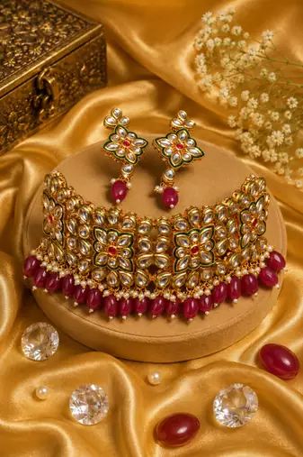 Wedding Kundan Beaded Choker Necklace