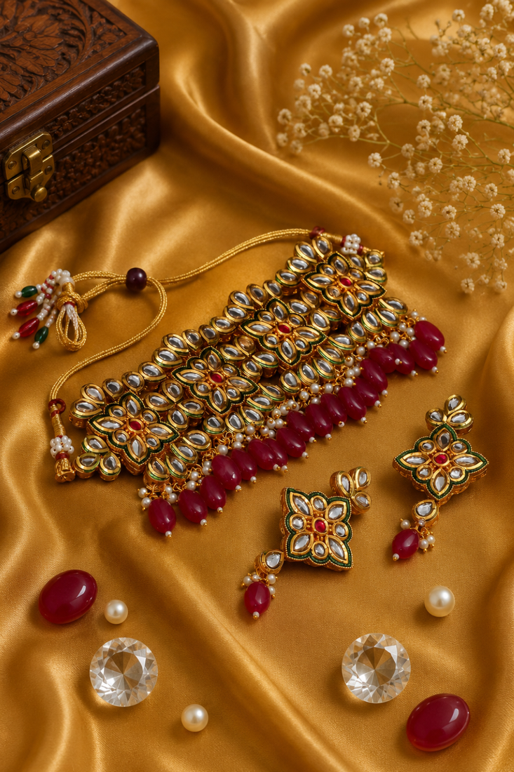 Wedding Kundan Beaded Choker Necklace