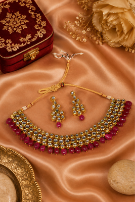 Royal elegance kundan ruby necklace set 2