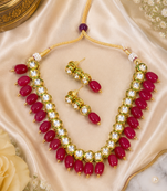 Single layer kundan necklace set