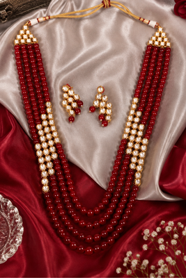 Statement Layered Kundan Necklace and Earrings 2
