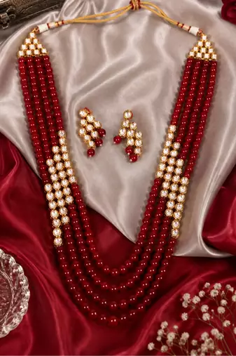 Statement Layered Kundan Necklace and Earrings