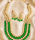 Grand festive wear kundan long necklace set