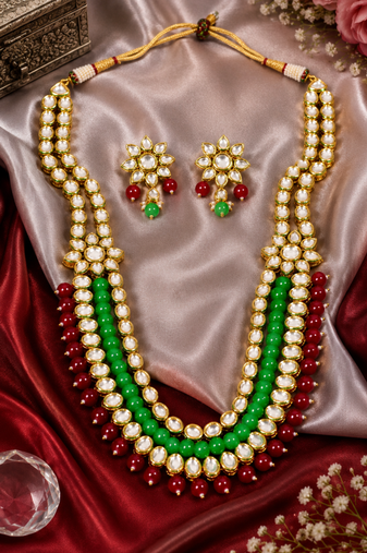 Royal Ethnic Long Kundan Necklace Set