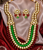 Royal Ethnic Long Kundan Necklace Set