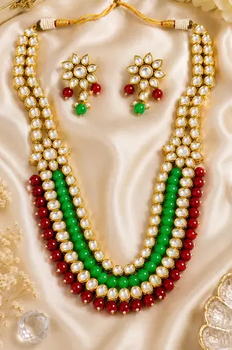 Royal Ethnic Long Kundan Necklace Set