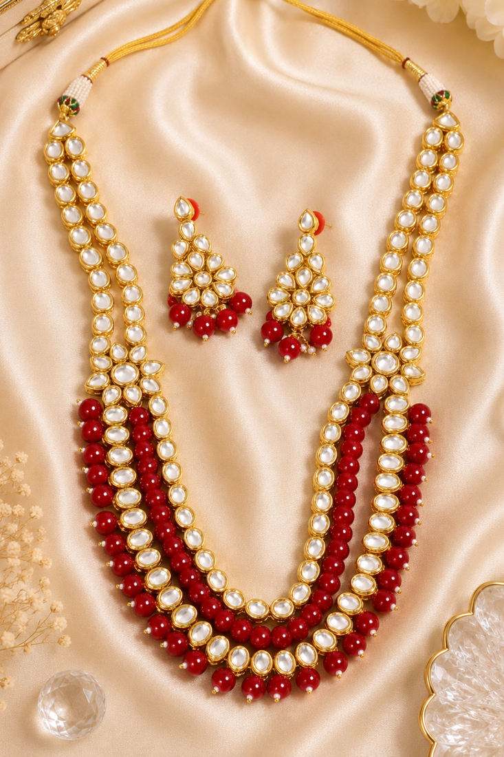 Wedding Special Long Kundan Necklace Set