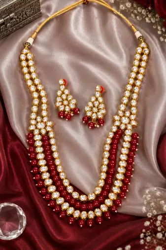 Wedding Special Long Kundan Necklace Set