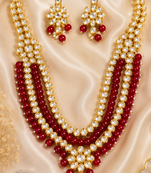 Royal ethnic multi strand kundan necklace set
