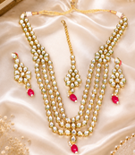 Maharani inspired kundan multi strand necklace