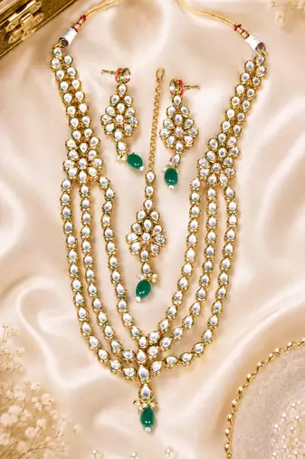 Traditional Maharani Kundan Haar with Earrings