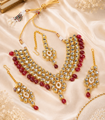 Premium wedding wear kundan necklace set