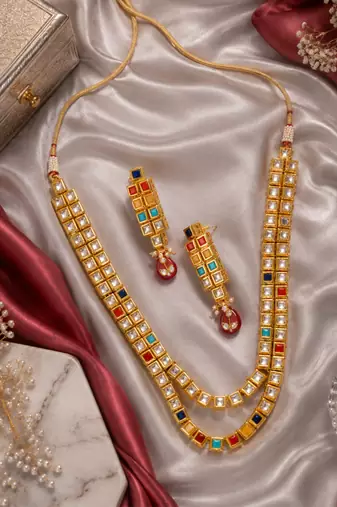 Timeless tradiotional kundan layered necklace