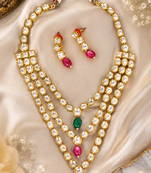 Multi layered kundan royal necklace set