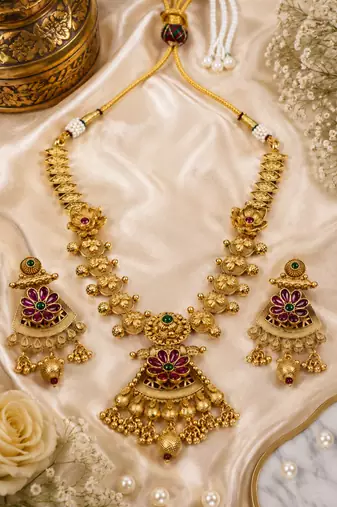Heritage inspired premium temple necklace