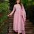 Designer pink chanderi silk embroidered ethnic suit set for women with dupatta