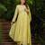 Designer yellow chanderi silk embroidered ethnic suit set for women with dupatta