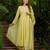 Designer yellow chanderi silk embroidered ethnic suit set for women with dupatta