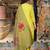 Designer yellow embroidered ethnic suit set with floral jacquard dupatta for women