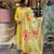 Designer yellow embroidered ethnic suit set with floral jacquard dupatta for women