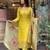 Designer yellow embroidered ethnic suit set with floral jacquard dupatta for women