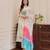 Designer floral print embroidered kurta set with printed dupatta for women